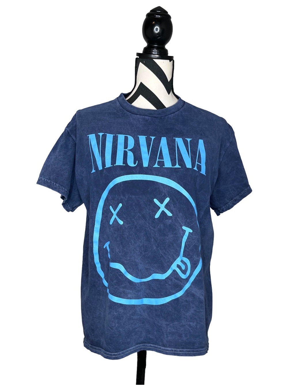 Nirvana Smiley Face Cotton Short-Sleeve Band T-Shirt Sz M